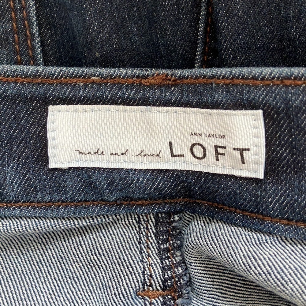 Ann Taylor Loft Curvy High Waist High Rise Skinny Ankle Dark Wash Jeans Size 2 - Picture 8 of 10
